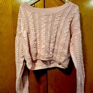 Pink Cropped Sweater